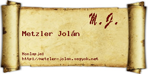 Metzler Jolán névjegykártya