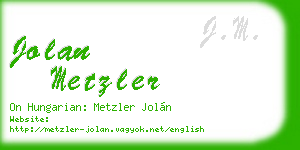 jolan metzler business card